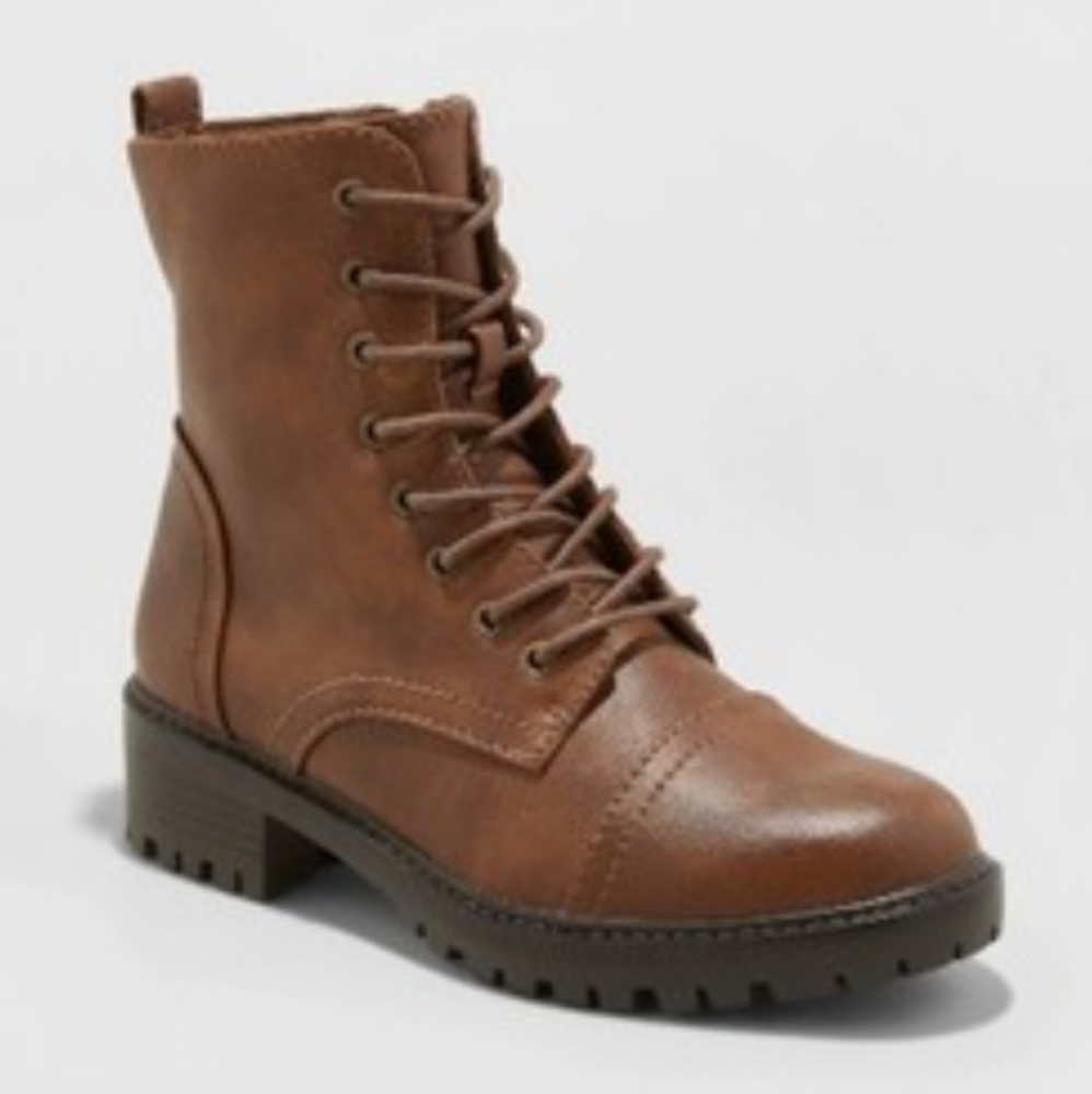 Universal Thread KAMRYN Faux Leather Combat Boot